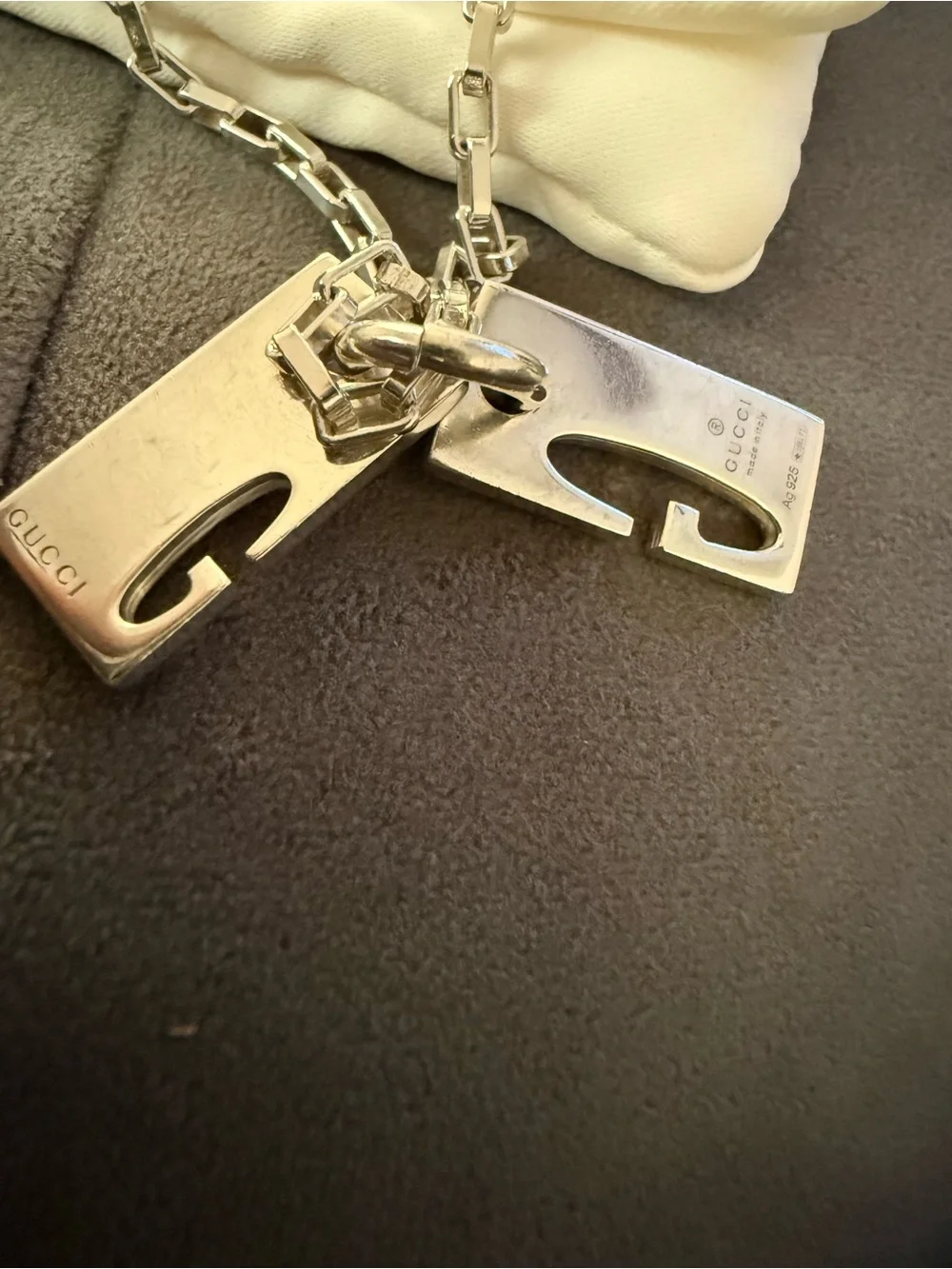 🔥EUC Gucci Sterling Silver Double G Stretch Charm Bracelet Italy🔥